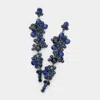 Fashnzfab Bubble Stone Cluster Dangle Evening Earrings - Montana Blue In Blue