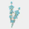 Fashnzfab Bubble Stone Cluster Dangle Evening Earrings In Blue