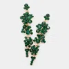 Fashnzfab Bubble Stone Cluster Dangle Evening Earrings In Green