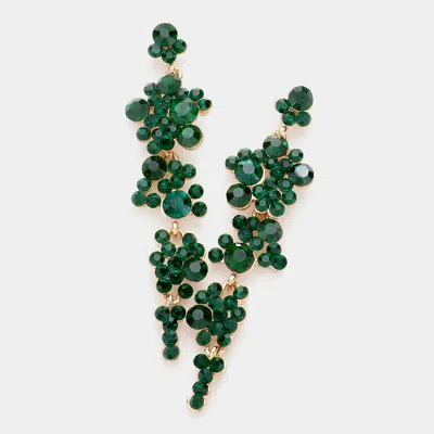 Fashnzfab Bubble Stone Cluster Dangle Evening Earrings In Green