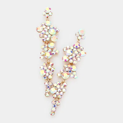 Fashnzfab Bubble Stone Cluster Dangle Evening Earrings In Multi