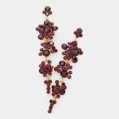 Fashnzfab Bubble Stone Cluster Dangle Evening Earrings In Purple
