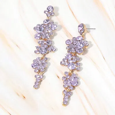 Fashnzfab Bubble Stone Cluster Dangle Evening Earrings In Purple