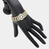 Fashnzfab Bubble Stone Cluster Evening Bracelet Gold In Gold