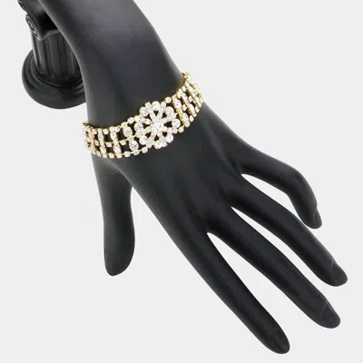 Fashnzfab Bubble Stone Cluster Evening Bracelet Gold