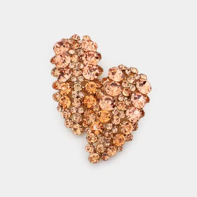 Fashnzfab Bubble Stone Cluster Evening Earrings In Pink