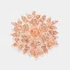 Fashnzfab Bubble Stone Cluster Snowflake Pin Brooch In Brown