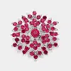 Fashnzfab Bubble Stone Cluster Snowflake Pin Brooch In Pink