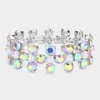 Fashnzfab Bubble Stone Cluster Stretch Evening Bracelet Ab, Silver In Multi