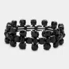 Fashnzfab Bubble Stone Cluster Stretch Evening Bracelet Jet Black In Black