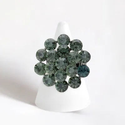 Fashnzfab Bubble Stone Cluster Stretch Ring 1.25" X 1.25" In Multi