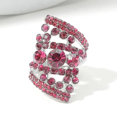 Fashnzfab Bubble Stone Cluster Stretch Ring In Multi