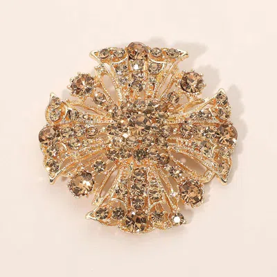 Fashnzfab Bubble Stone Embellished Crisscross Detailed Pin Brooch In Multi