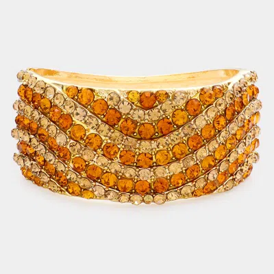 Fashnzfab Bubble Stone Evening Bracelet Brown