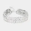 Fashnzfab Bubble Stone Evening Bracelet Clear, Silver In Metallic