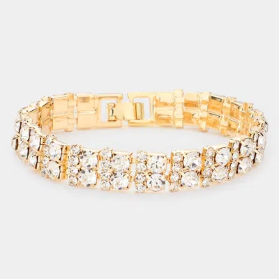 Fashnzfab Bubble Stone Evening Bracelet Gold
