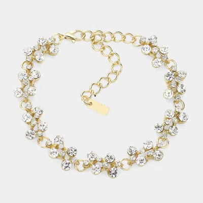 Fashnzfab Bubble Stone Evening Bracelet In Gold