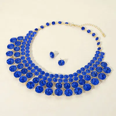 Fashnzfab Bubble Stone Evening Necklace In Multi