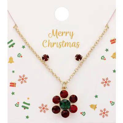 Fashnzfab Bubble Stone Flower Pendant Necklace In Multi