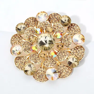 Fashnzfab Bubble Stone Flower Pin Brooch In Multi