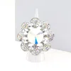 Fashnzfab Bubble Stone Flower Stretch Ring In Metallic