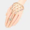 Fashnzfab Bubble Stone Hand Chain Evening Bracelet Ab, Gold In Gold