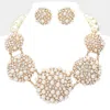 Fashnzfab Bubble Stone Pearl Cluster Dome Link Necklace In Multi