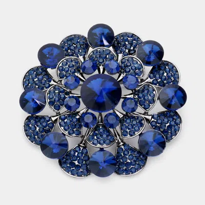 Fashnzfab Bubble Stone Pin Brooch In Blue