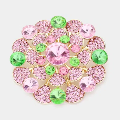 Fashnzfab Bubble Stone Pin Brooch In Pink