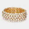 Fashnzfab Bubble Stone Stretch Evening Bracelet Gold In Gold