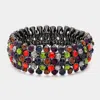 Fashnzfab Bubble Stone Stretch Evening Bracelet Multi In Multi