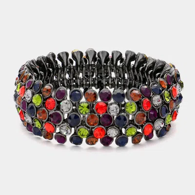 Fashnzfab Bubble Stone Stretch Evening Bracelet Multi