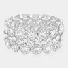 Fashnzfab Bubble Stone Stretch Evening Bracelet Silver In Silver
