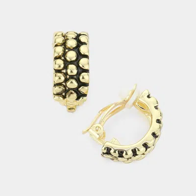 Fashnzfab Bubble Textured Half Hoop Clip On Earrings In Silver