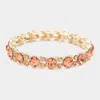 Fashnzfab Bubbly Crystal Round Evening Bracelet Gold, Lt Col Topaz In Multi