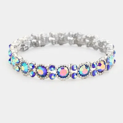 Fashnzfab Bubbly Crystal Round Evening Bracelet In Multi