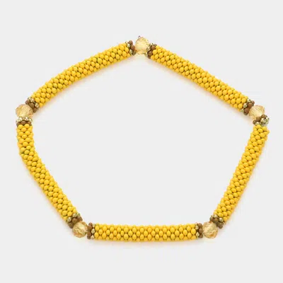 Fashnzfab Bubbly Resin Stretch Bracelet: 0.2" H In Yellow