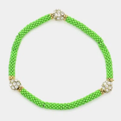 Fashnzfab Bubbly Station Stretch Bracelet Green