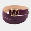 Fashnzfab Buckle Accented Faux Leather Belt In Purple