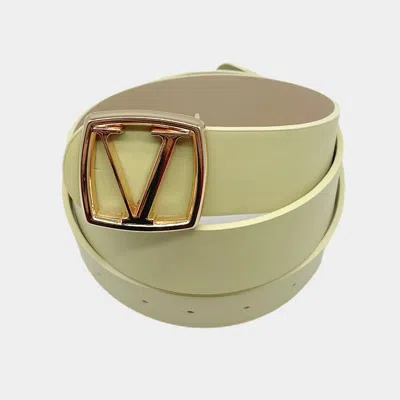 Fashnzfab Buckle Accented Faux Leather Belt In Yellow