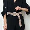 Fashnzfab Buckle Accented Rhinestone Belt In Gold