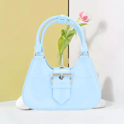 Fashnzfab Buckle Pointed Jelly Shoulder Bag / Hand Bag In Blue