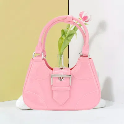 Fashnzfab Buckle Pointed Jelly Shoulder Bag / Hand Bag In Pink