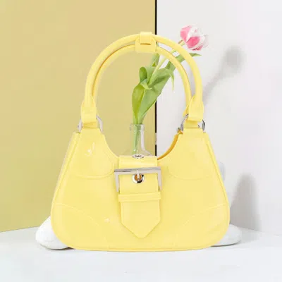 Fashnzfab Buckle Pointed Jelly Shoulder Bag / Hand Bag In Yellow