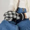 Fashnzfab Buffalo Check Patterned Mitten Gloves In Black