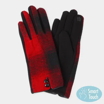 Fashnzfab Buffalo Check Patterned Smart Touch Gloves In Multi