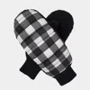 Fashnzfab Buffalo Check Plaid Puffer Gloves In Black