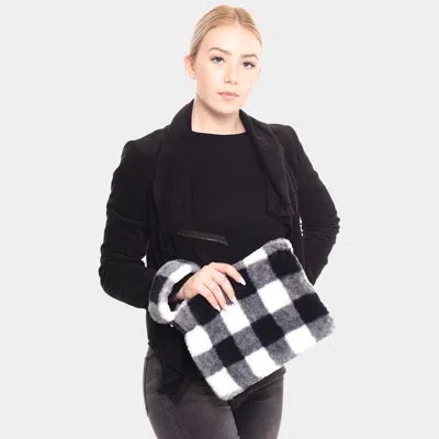 Fashnzfab Buffalo Plaid Check Crossbody / Wristlet Clutch Bag In Black