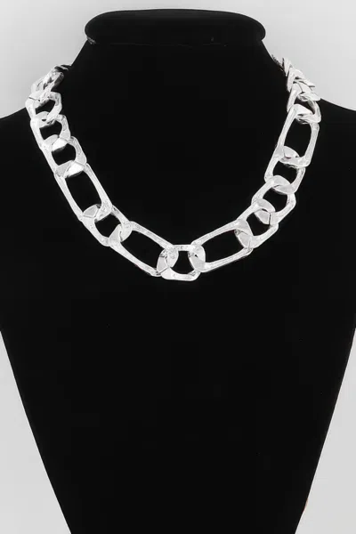Fashnzfab Bulky Link Chain Necklace In Silver