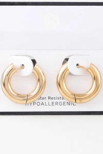 Fashnzfab Bulky Shiny Hoop Earrings In Gold